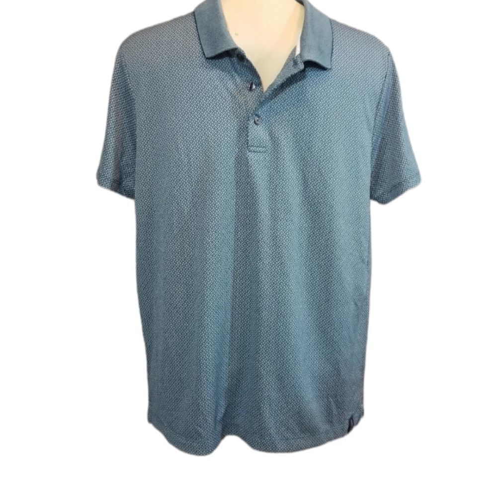 Perry Ellis Blue Patterned Polo Size Medium‎
